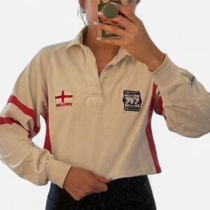 🏉 Vintage Barbarian | England Rugby Crop | Red & White Classic